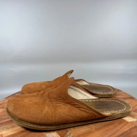 Aintap Handmade Turkish Yemeni Leather Suede Mules Brown Slippers Womens 38 8 - Picture 3 of 6